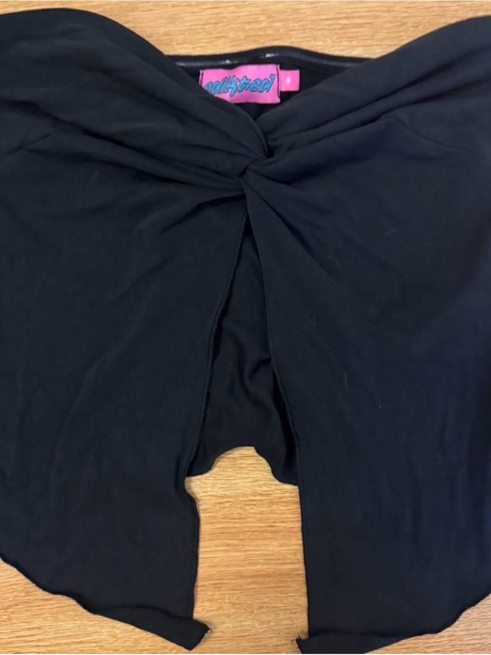 Edikted Black Twist Front Crop Top